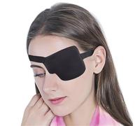 1x Black Single Eyepatch Blindfold Adult Child Strabismic Amblyopia Protector Eye Mask Adjustable Sleeping Eyeshade Pirate Props(Left)