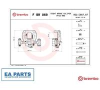 1x Brake Caliper for MERCEDES-BENZ B910 BREMBO F BR 069