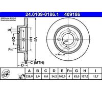 ATE Brake Disc 24.0109-0186.1 – Fits Suzuki Swift V 1.0 – 1 pc