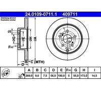 ATE 24.0109-0711.1 Brake disc