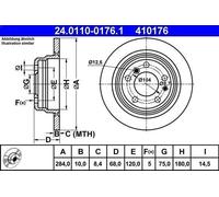 ATE Brake disc 24.0110-0176.1 284,0 10,0 5 120,0 solid BMW: 7