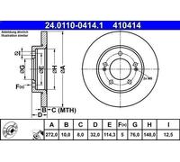 1X Brake disc ATE 24.0110-0414.1 for KIA XCEED (CD) 1.4 2019-2020