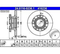 ATE 24.0116-0236.1 Brake disc