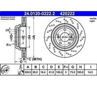 1X Brake disc ATE 24.0120-0222.2 for BMW 7 (E38) 5.4 1994-2001