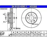 1X Brake disc ATE 24.0122-0293.1 for HYUNDAI i20 II (GB, IB) 1 2016-202