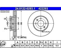 1X Brake disc ATE 24.0122-0293.1 for KIA RIO IV (YB, SC, FB) 1 2020-2023