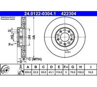 ATE 24.0122-0304.1 Brake disc