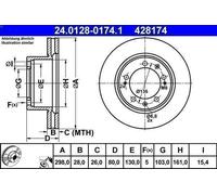 1X Brake disc ATE 24.0128-0174.1 for PORSCHE 911 (964) 3.6 1989-1993