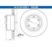 ATE 24.0130-0269.1 Brake disc