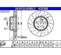 ATE Brake Disc 24.0132-0300.2 for Mercedes-Benz C-Class C 250