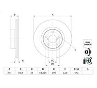 1X Brake disc BOSCH 0 986 479 E69 for SUBARU LEGACY V (BM) 2 2009-2011