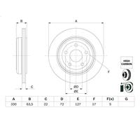 1X Brake disc BOSCH 0 986 479 G84 for GRAND CHEROKEE III 5.7 2009-201