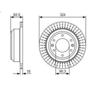 1X Brake disc BOSCH 0 986 479 U29 for HYUNDAI H-1 Cargo (TQ) 2.5 2008-