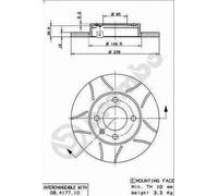 1X Brake disc BREMBO 08.4177.75 for VW VENTO (1H2) 1.9 1991-1998