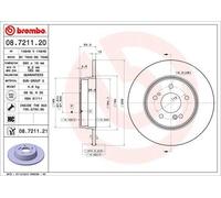 1X Brake disc BREMBO 08.7211.21 for MERCEDES-BENZ CLK (C209) 3 2005-2009