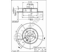 1X Brake disc BREMBO 08.7627.75 OPEL COMBO Tour 1.7 2004-2011