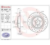 1X Brake disc BREMBO 08.A537.1X for VOLVO V60 I (155) 2 2013-2015