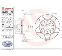1X Brake disc BREMBO 08.C501.75 for AUDI Q3 (F3B) 2 2018-2021