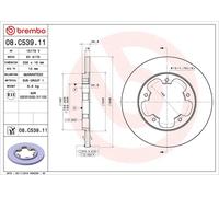 BREMBO 2x Brake Discs Solid Rear Axle Braking Fits Ford Transit 08.C539.11
