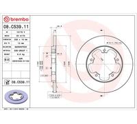 1X Brake disc BREMBO 08.C539.11 for FORD TRANSIT V363 Van (FCD, FDD) 2 2017-2024