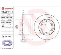 1X Brake disc BREMBO 08.C540.11 for FORD TRANSIT V363 Van (FCD, FDD) 2 2016-2024