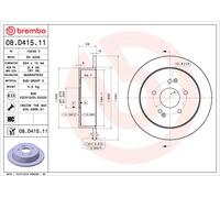 1X Brake disc BREMBO 08.D415.11