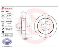 1X Brake disc BREMBO 08.D415.11 for SSANGYONG TIVOLI 1.6 2015-