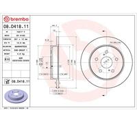 1X Brake disc BREMBO 08.D418.11 for LEXUS NX (_Z1_) 2 2017-