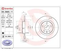 1X Brake disc BREMBO 08.D893.11 for VOLVO XC40 (536) 2 2017-2021