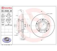 1X Brake disc BREMBO 08.E026.20 for FORD TRANSIT V363 Van (FCD, FDD) 2 2016-2024