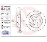 2x Brake Discs Solid Rear 314mm 08.E139.11 Brembo 58411J5000 584112M000