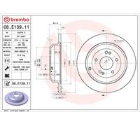 1X Brake disc BREMBO 08.E139.11 for HYUNDAI GENESIS Coupe 2 2008-2014