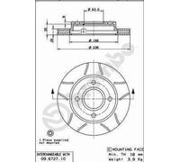 1X Brake disc BREMBO 09.6727.77