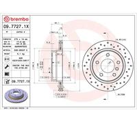 1X Brake disc BREMBO 09.7727.1X for BMW 3 (E46) 2 1998-2001