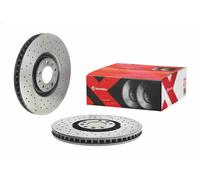 Genuine Brembo 5 Stud Front Vented Drilled Carbon Brake Discs - 09.A829.1X