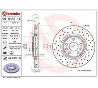 1X Brake disc BREMBO 09.B352.1X for RENAULT ESPACE V (JR_) 2 2018-2023