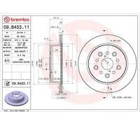 1X Brake disc BREMBO 09.B453.11 for LEXUS LS (_F2_) 4 1994-1997