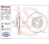 Brembo Brake Disc 09.C133.11 Prime – Front UV-Coated Vented