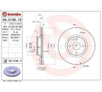 Pair of Brembo 09.C136.11 Brake Disc Front Vented (x2)