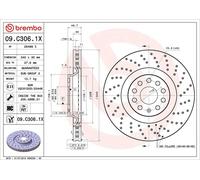 1X Brake disc BREMBO 09.C306.1X AUDI Q3 (F3B) 2 2018-2021