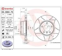 1X Brake disc BREMBO 09.C894.75 BMW 5 (E60) 2 2005-2009