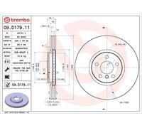 1X Brake disc BREMBO 09.D179.11 for MINI MINI COUNTRYMAN (F60) 2 2017-2019