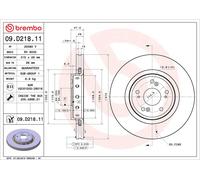 BREMBO Brake disc PRIME LINE - UV Coated internally vented 09.D218.11 Brake rotor,Brake discs HONDA,CR-V IV (RM_)