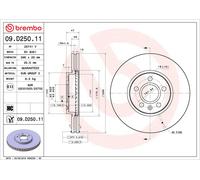 BREMBO Brake disc 09.D250.11 296 28 5 internally vented Coated High-carbon VOLVO: V60 II, S90 II, V90 II Estate