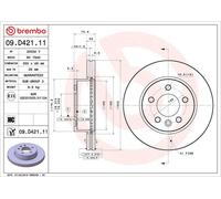 Brembo Prime Line UV Coated Vented Brake Disc 09.D421.11 - High Quality
