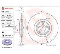 Brembo Brake Disc 09.D433.11 Front Internally Vented Fits Jaguar F-Type, XF, XJ, XK