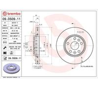 1X Brake disc BREMBO 09.D509.11 RENAULT KANGOO BE BOP (KW0/1_) 1.5 2009-2012