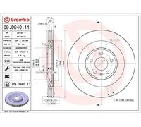 Brembo Prime Line UV Coated Vented Brake Disc - 09.D940.11 Fits Porsche
