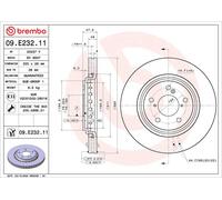 1X Brake disc BREMBO 09.E232.11 for HONDA PILOT 3.5 2016-