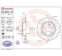 BREMBO 08.B347.4X Brake disc
